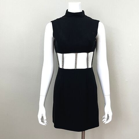 60s,SABA,CALIFORNIA,Jeweled,Bare,Midriff,Party,Dress,X-Small,1960s, 60s, vintage, retro, hippie, boho, chic, Saba, jeweled, rhinestones, black, little, dress, mini, party, bare, Pretty Sweet Vintage