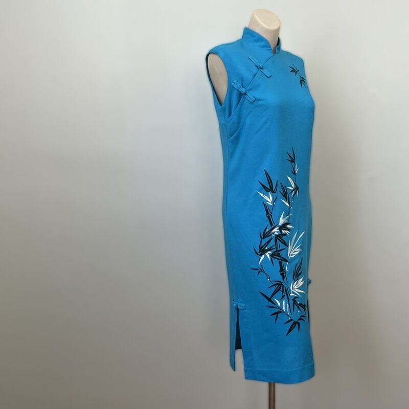 60s Painted Bamboo Sheath Dress Vintage    Medium - product image  