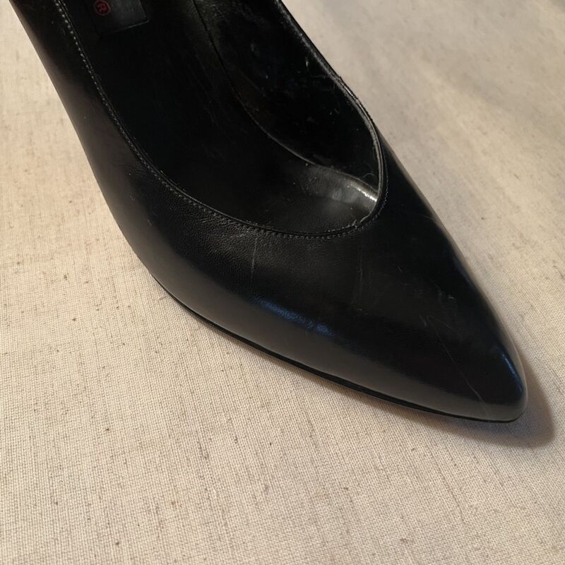 Vintage 80s PROXY Black Sculptural High Heel Shoes   8N - product image  