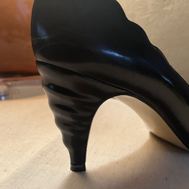 Vintage 80s PROXY Black Sculptural High Heel Shoes   8N - product image  