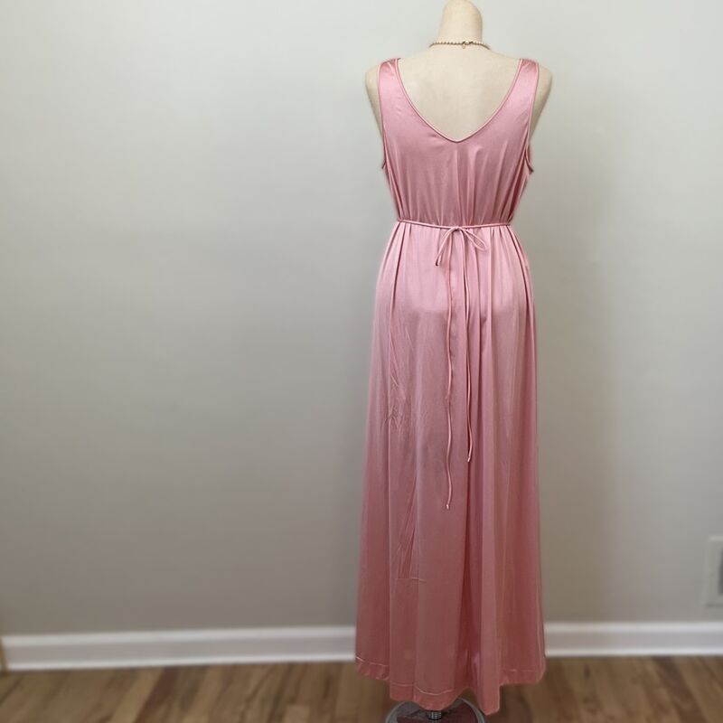 70s Vintage VANITY FAIR Glossy Pink Empire Long Nightgown  Medium - product image  