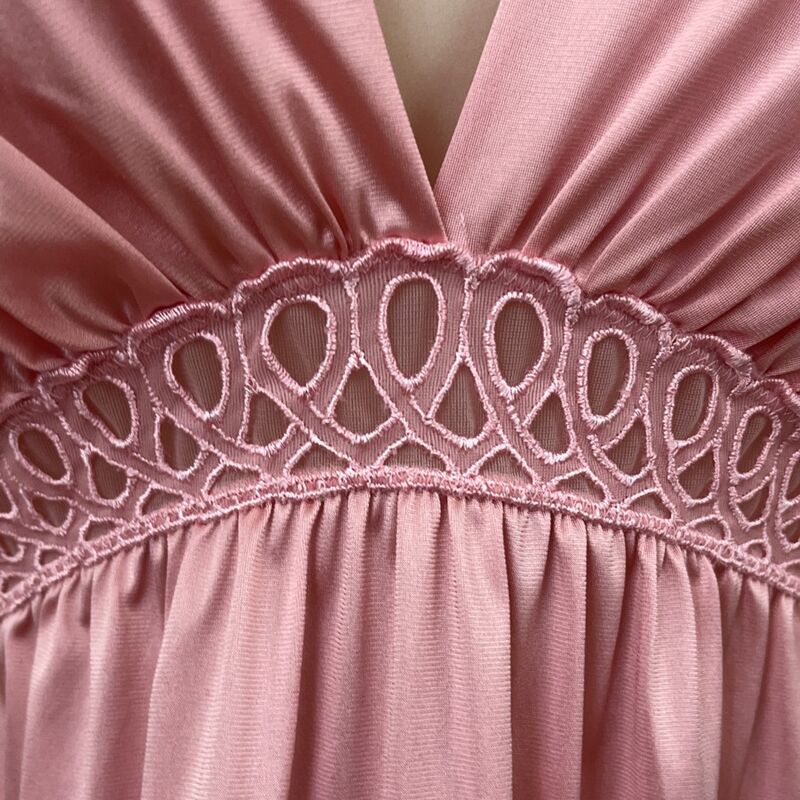 70s Vintage VANITY FAIR Glossy Pink Empire Long Nightgown  Medium - product image  