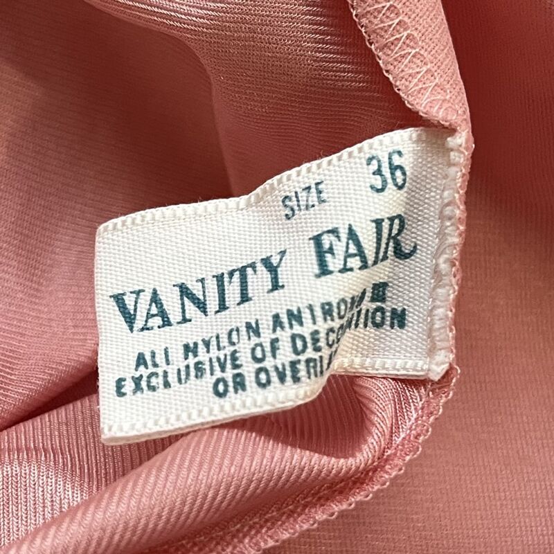 70s Vintage VANITY FAIR Glossy Pink Empire Long Nightgown  Medium - product image  