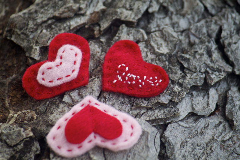 Valentine's Day Heart Felt Hair Clips - Set of 3 - product image  