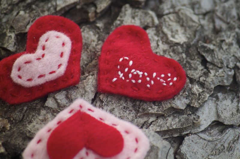 Valentine's Day Heart Felt Hair Clips - Set of 3 - product image  