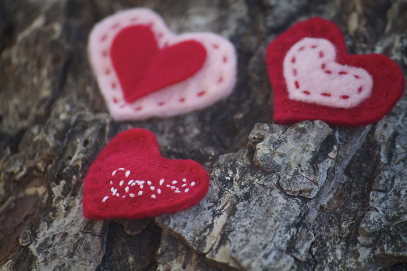 Valentine's Day Heart Felt Hair Clips - Set of 2 - product image  