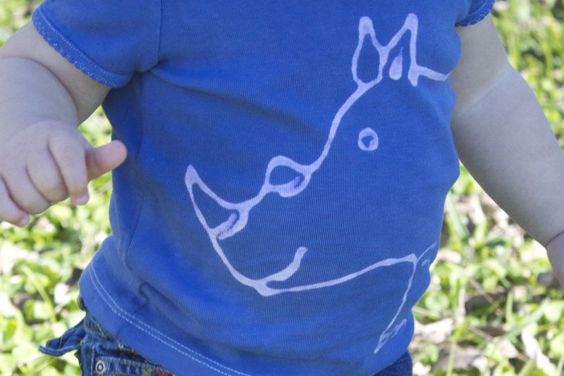 Rumble the Rhino - hand dyed t-shirt original design front and back - multiple colors available - product image  