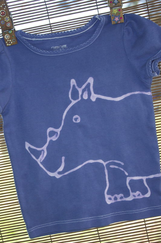 Rumble the Rhino - hand dyed t-shirt original design front and back - multiple colors available - product image  