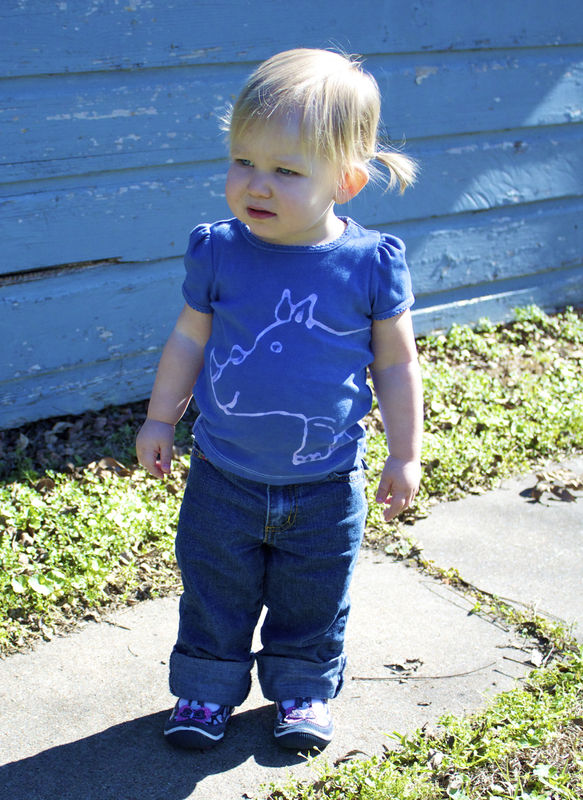 Rumble the Rhino - hand dyed t-shirt original design front and back - multiple colors available - product image  