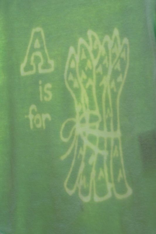 A is for Asparagus gift set- hand dyed onesie and contoured burp cloth - product image  