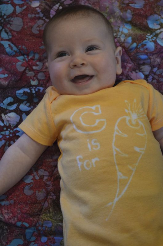 C is for Carrot - Orange hand dyed onesie original design - product image  