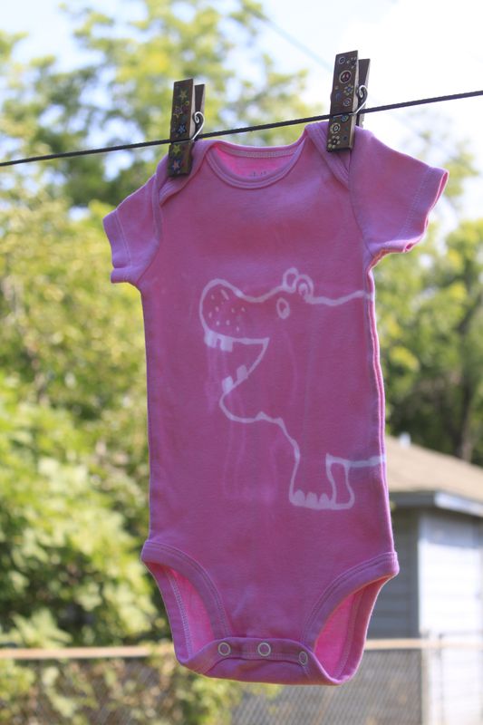 Hungry hungry the hippo - hand dyed onesie original design front & back - product image  