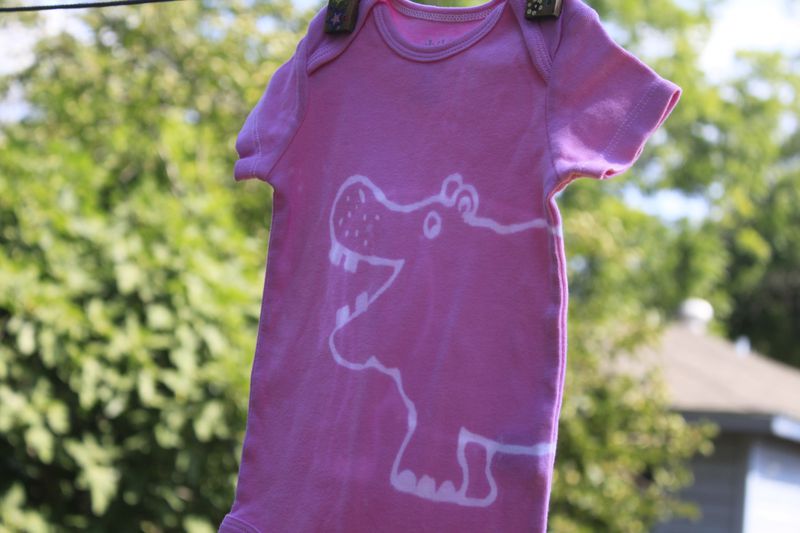 Hungry hungry the hippo - hand dyed onesie original design front & back - product image  
