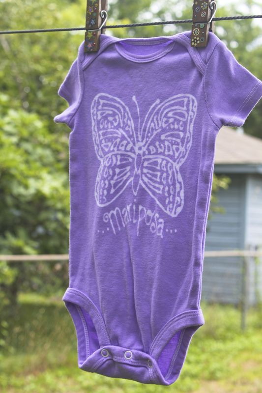 Mariposa/Butterfly - hand dyed onesie original design - product image  