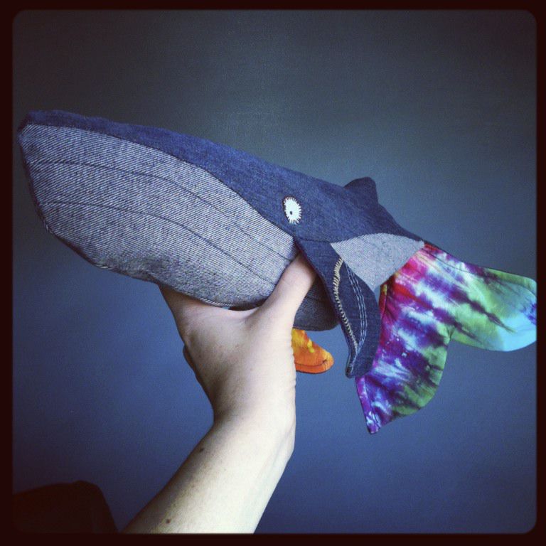 Upcycled & organic lily & gus/Shanna's Tie Dye whale (large) - product image  