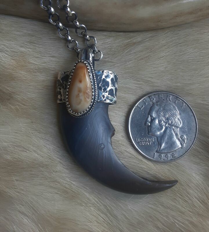Black Bear claw and Elk Ivory pendant necklace  - product images  of 