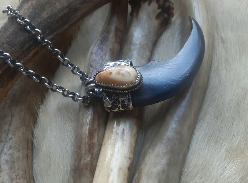 Black Bear claw and Elk Ivory pendant necklace  - product images  of 