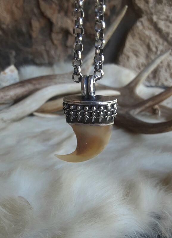 Cougar claw and sterling silver pendant necklace  - product images  of 