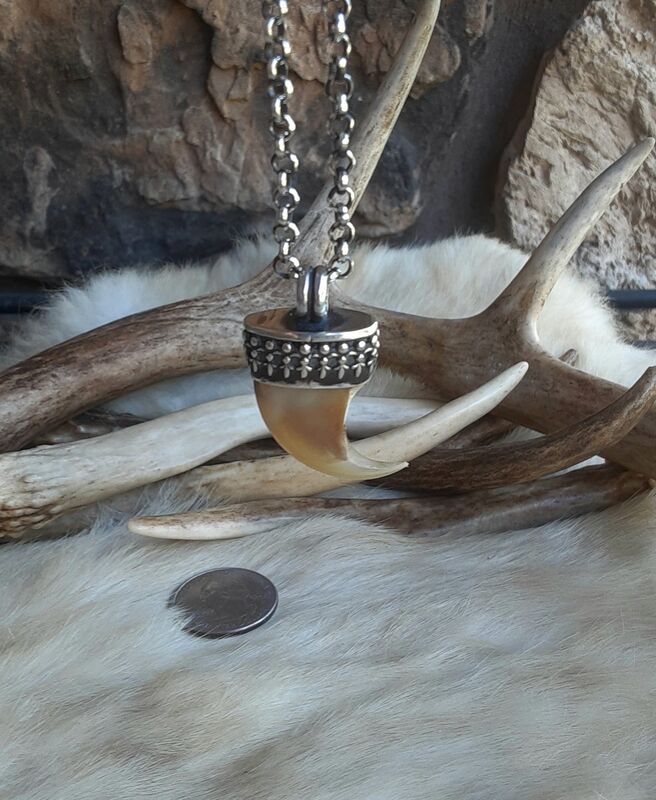 Cougar claw and sterling silver pendant necklace  - product images  of 
