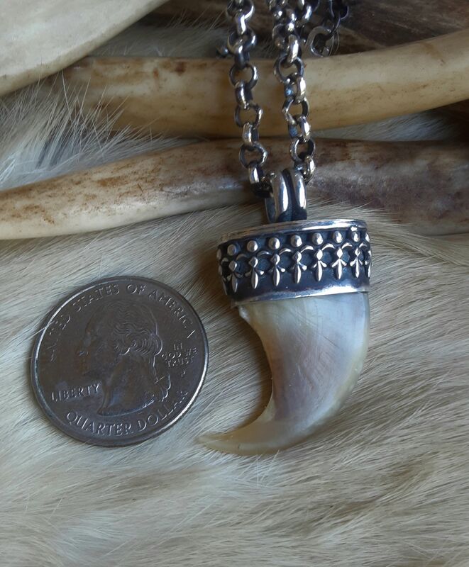 Cougar claw and sterling silver pendant necklace  - product images  of 