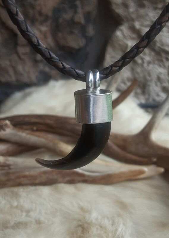 RESERVED FOR MANNY Wolf claw pendant choker talisman - product images  of 