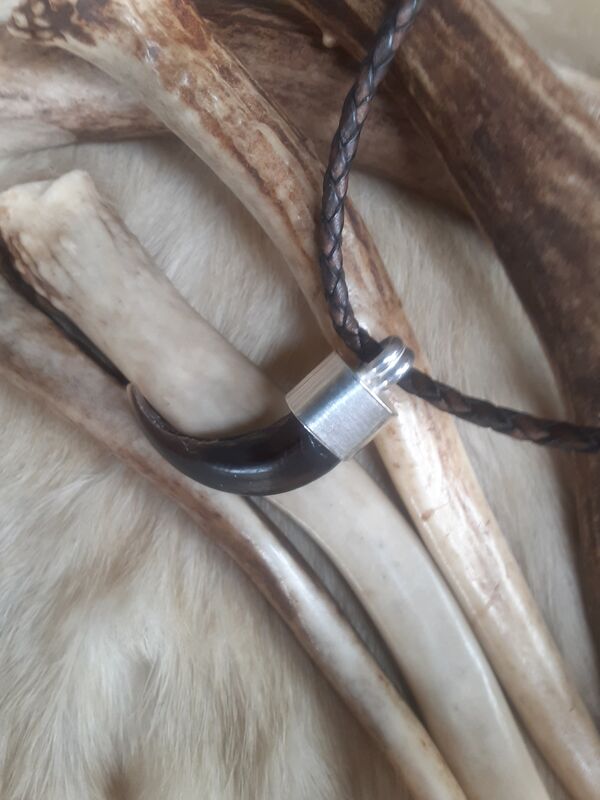 RESERVED FOR MANNY Wolf claw pendant choker talisman - product images  of 