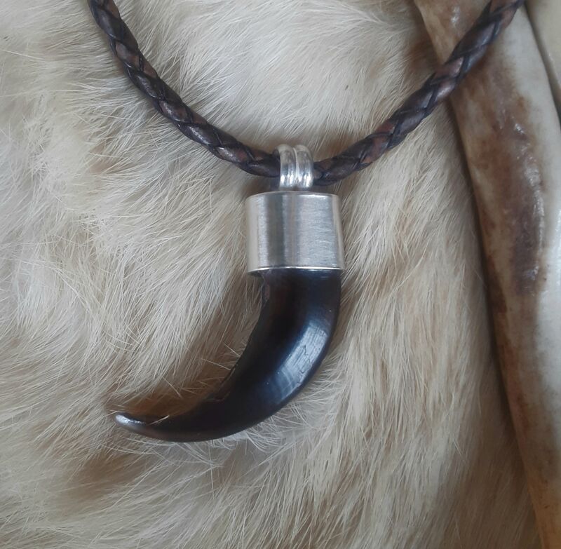 RESERVED FOR MANNY Wolf claw pendant choker talisman - product images  of 