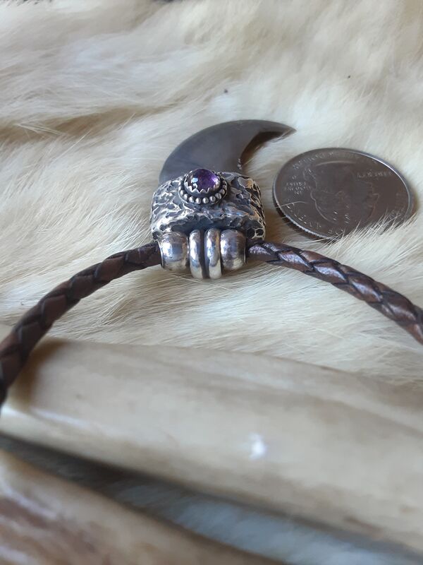 Bear claw and Amethyst pendant choker - product images  of 
