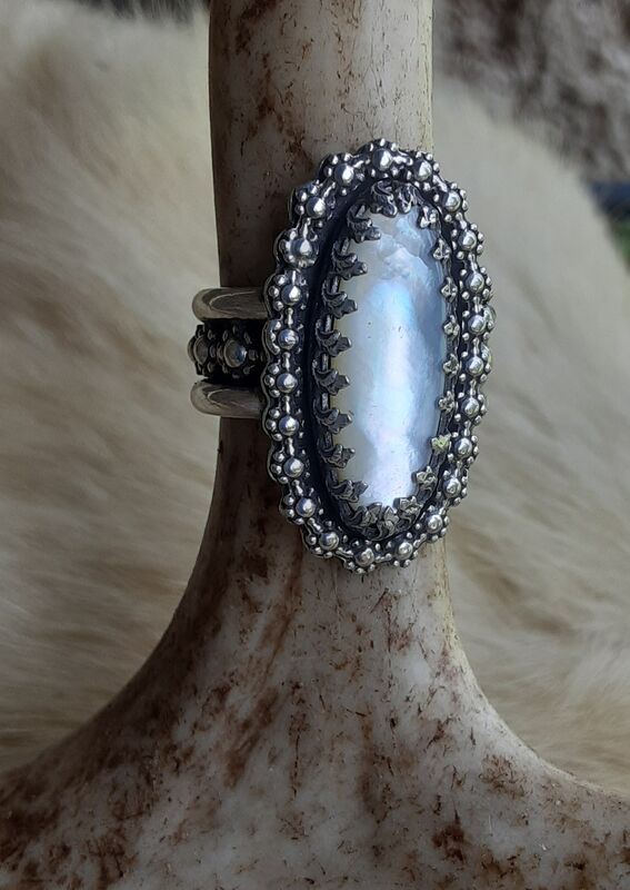 sterling silver and mother of pearl flower ring  - product images  of 