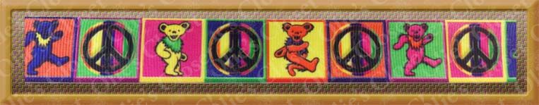 Grateful Dead Peace Signs Dancing Bears Olie's Closet Exclusive Grosgrain Ribbon - product image  