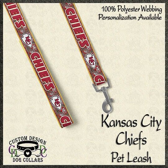 Kansas City Chiefs Dog Collar - Leash - Pet Safety Restraint - Key Fob - product image  
