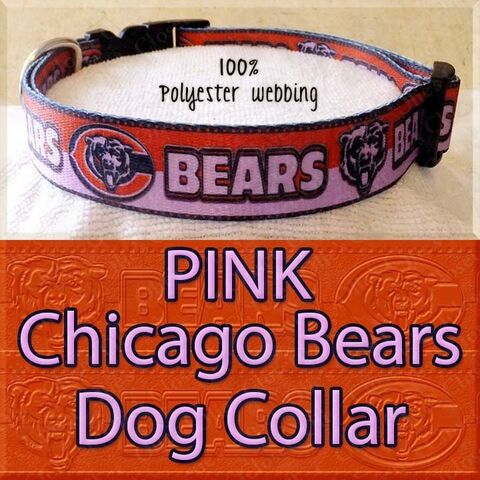 Chicago,Bears,PINK,Polyester,Webbing,Designer,Novelty,Dog,Collar,or,Seatbelt,Medium_Dog_Collar,Large_Dog_Collar,Polyester_Webbing,Webbing_Dog_Collar,Designer_Dog_Collar,Pet_Seat_Belt,PINK_bears_collar,pink_bears_dog,chicago_bears_gift,bears_dog_lover,bears_fan_dog,safety_pet_seatbelt,pink_bears_seatbelt