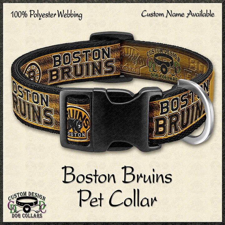 Boston Bruins Ice Hockey Designer Novelty Dog Collar Leash Safety Restraint Pink or Gold NHL - product image  