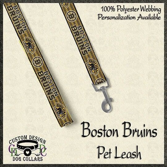 Boston Bruins Ice Hockey Designer Novelty Dog Collar Leash Safety Restraint Pink or Gold NHL - product image  