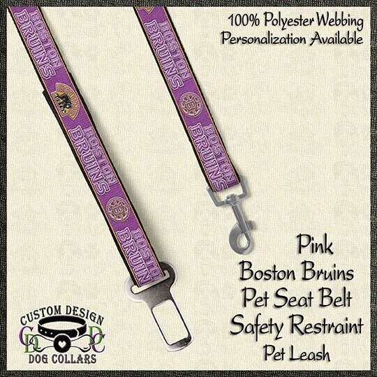 Boston Bruins Ice Hockey Designer Novelty Dog Collar Leash Safety Restraint Pink or Gold NHL - product image  