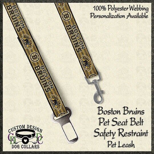 Boston Bruins Ice Hockey Designer Novelty Dog Collar Leash Safety Restraint Pink or Gold NHL - product image  