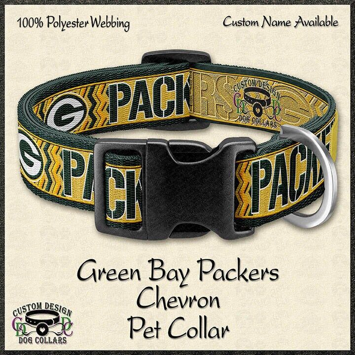 Green Bay Packers Chevron Dog Collar - Leash - Pet Safety Restraint - Key Fob - product image  