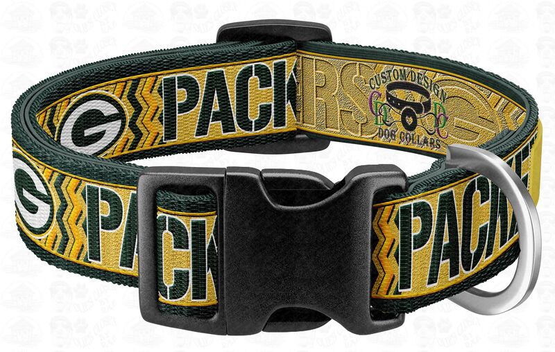 Green Bay Packers Chevron Dog Collar - Leash - Pet Safety Restraint - Key Fob - product image  