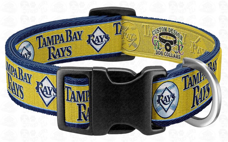 Tampa Bay Rays Baseball Hot Pink or Gold Designer Pet Collar - product image  