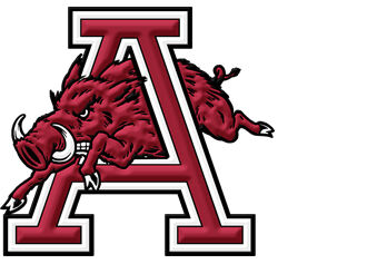 University of Arkansas Razorbacks 'A' Repeat Custom Grosgrain Ribbon Design Custom Grosgrain Ribbon - product image  
