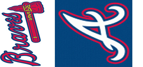 Atlanta Braves Vertical Orientation Grosgrain Ribbon Custom Printed by the Yard - product image  