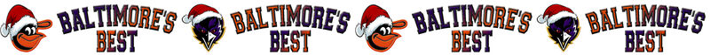 Baltimore Orioles Ravens XMAS HATS 'Baltimore's Best' Grosgrain Ribbon Custom Printed by the Yard - product image  