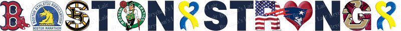 BOSTON STRONG Sports Logos - Sox - Bruins - Patriots - Celtics Grosgrain Ribbon Custom Printed by the Yard - product images