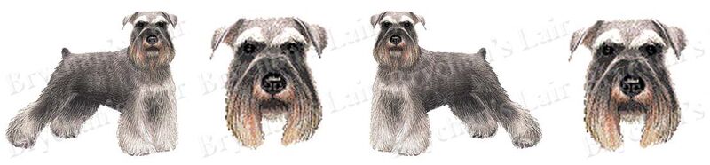 Miniature Schnauzer Dog Breed Specific Custom Printed Grosgrain Ribbon by the Yard - product image  