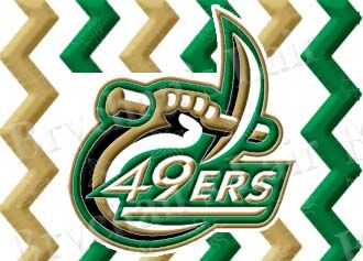 Charlotte UNC 49ers Chevron Custom Designed Grosgrain Ribbon Printed by the Yard - product image  