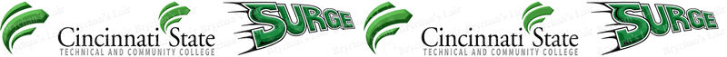 Cincinatti State University Surge Custom Designed Grosgrain Ribbon Printed by the Yard - product image  