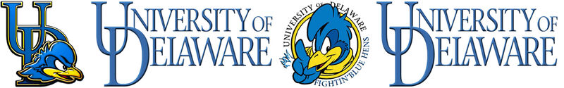 Univerity of Delaware Fighting Blue Hens Custom Designed Grosgrain Ribbon Printed by the Yard - product image  