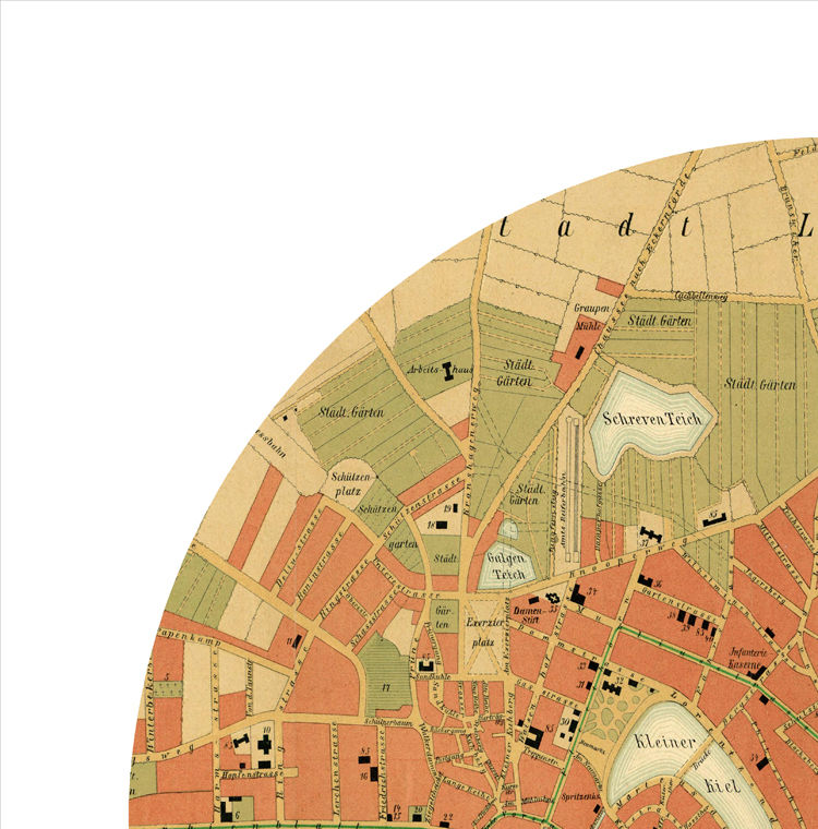 KIEL - city poster - city map poster print - VINTAGE MAPS AND PRINTS