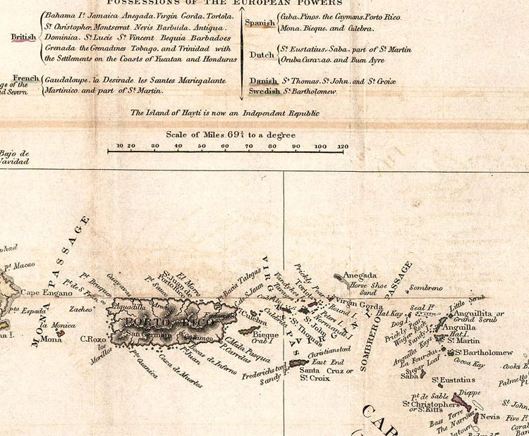 Old Map of Bahamas Bahama Islands - P4 Grande 