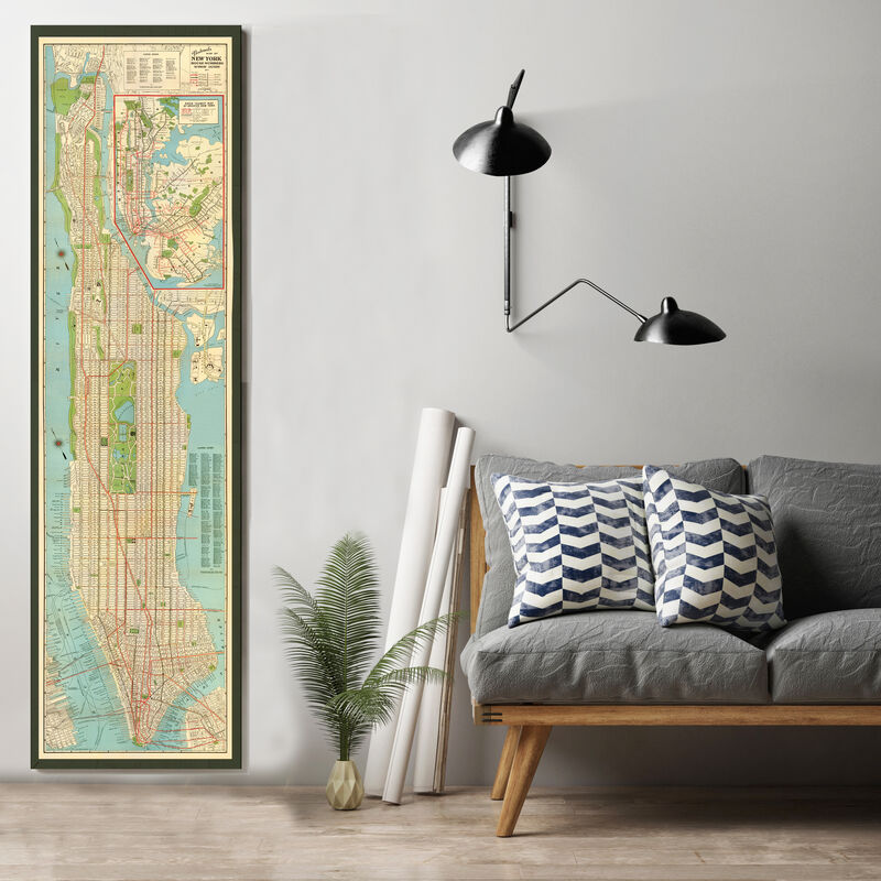 Old Map of New York Subway 1920 - New York Subway Map Underground 1920 Old Map Frame 2 Grande